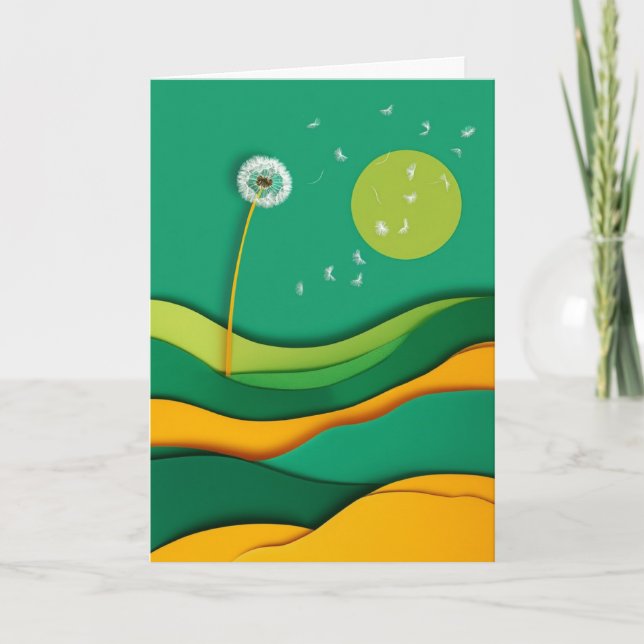 Tarjeta Paisaje de sueños de diente de león (Anverso)