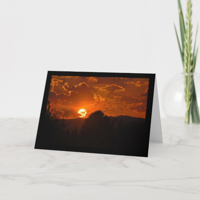 Tarjeta Paisaje del atardecer (Anverso)