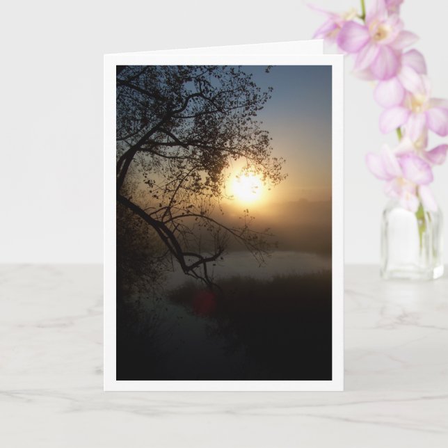 Tarjeta Paisaje del atardecer de la noche inglesa (Orquídea)