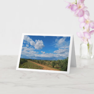 Tarjeta Paisaje del cielo del camino del huerto