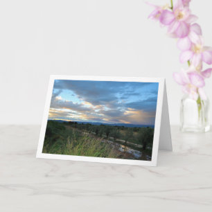 Tarjeta Paisaje del cielo del campo al atardecer