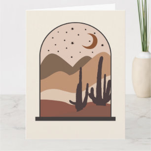 Tarjeta Paisaje del desierto, Arizona, arte abstracto boho
