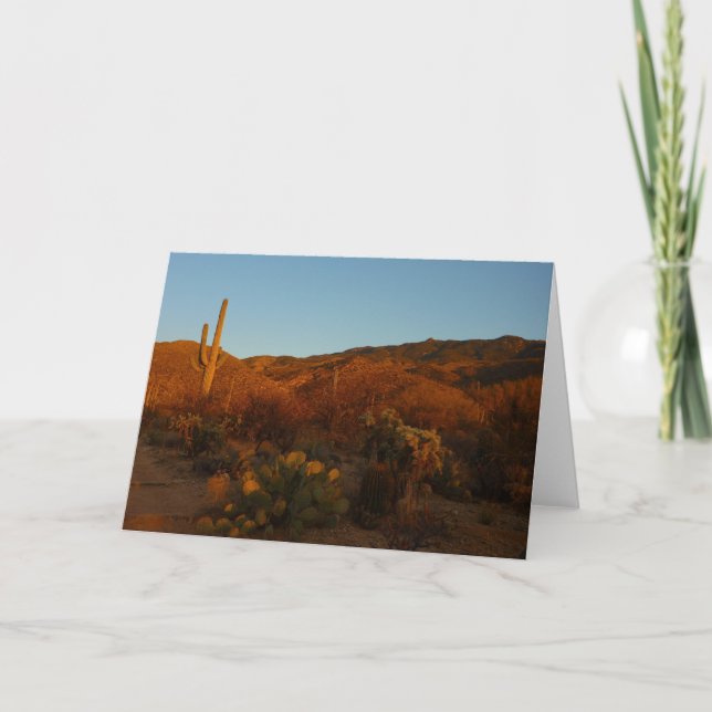 Tarjeta Paisaje del desierto de Saguaro Sunset I Arizona (Anverso)