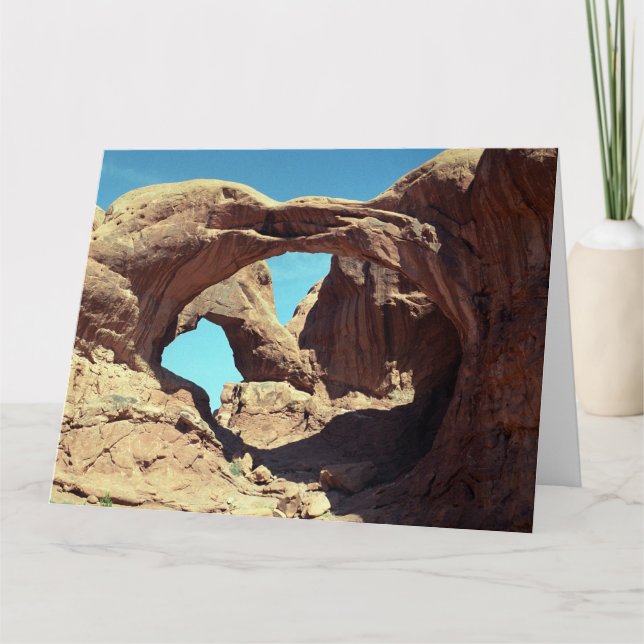 Tarjeta Paisaje del desierto de Utah en doble arco (Anverso)