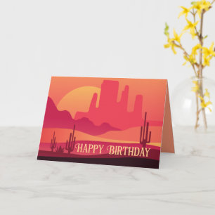 Tarjeta Paisaje del Desierto Occidental Cumpleaños Persona