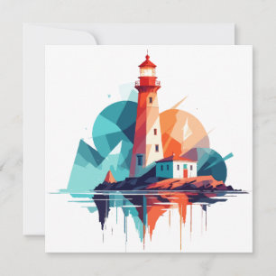 Tarjeta Paisaje del faro Tranquilo Naturaleza Tranquila al