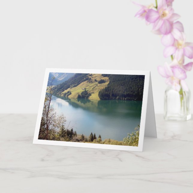 Tarjeta Paisaje del lago austriaco (Orquídea)