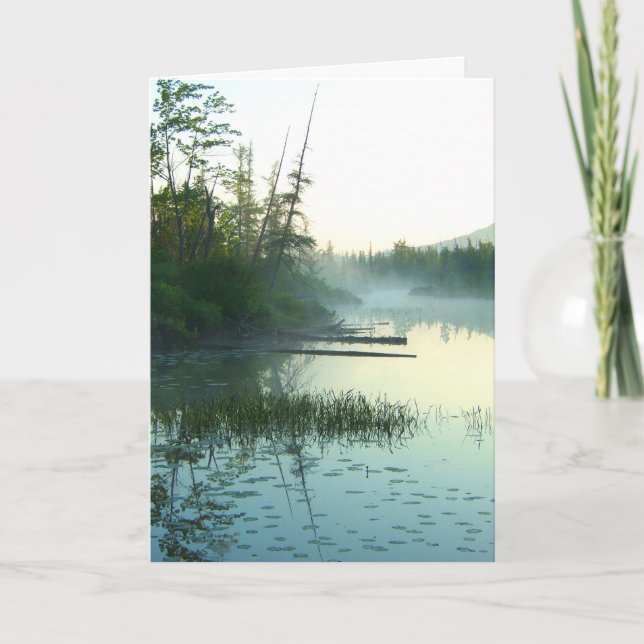 Tarjeta Paisaje del pantano del agua del árbol (Anverso)