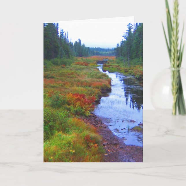 Tarjeta Paisaje del río del otoño (Anverso)