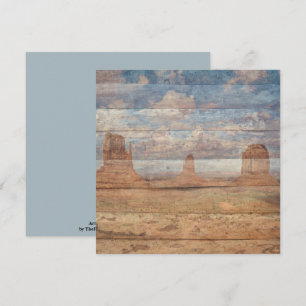 Tarjeta Paisaje Desértico Cañas de Arenisca y Cielo Celest
