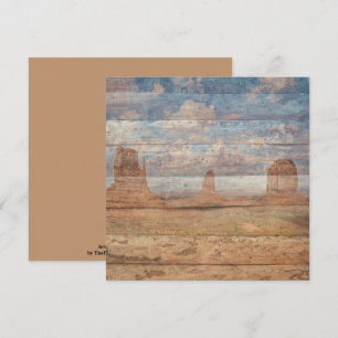 Tarjeta Paisaje Desértico Cañas de Arenisca y Cielo Celest