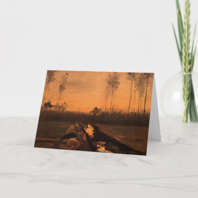 Tarjeta Paisaje en Dusk por Vincent van Gogh (Anverso)