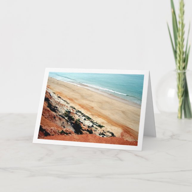 Tarjeta Paisaje en la playa de arena de Portugal (Anverso)
