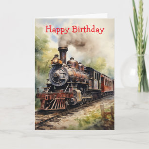 Tarjeta Paisaje escénico de un tren victoriano