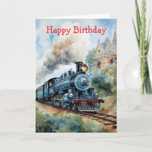 Tarjeta Paisaje escénico de un tren victoriano