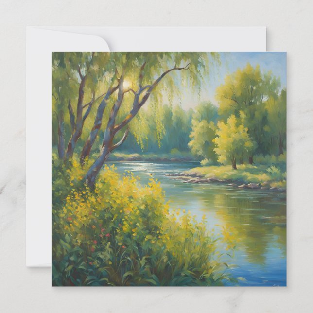 Tarjeta Paisaje fluvial de verano (Anverso)