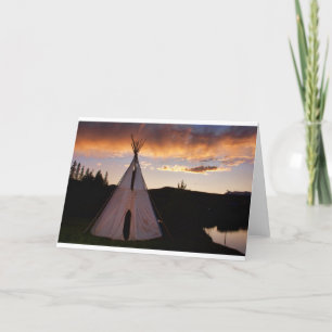 Tarjeta Paisaje indio de la puesta del sol de la tienda de