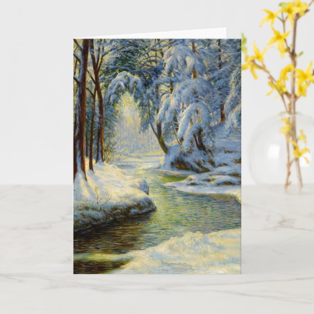 Tarjeta Paisaje invernal, (flor amarilla)