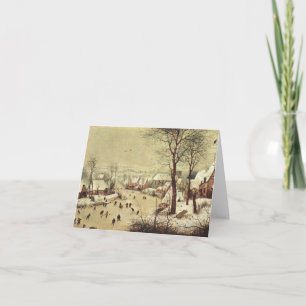 Tarjeta Paisaje invernal con captura de aves - 1565