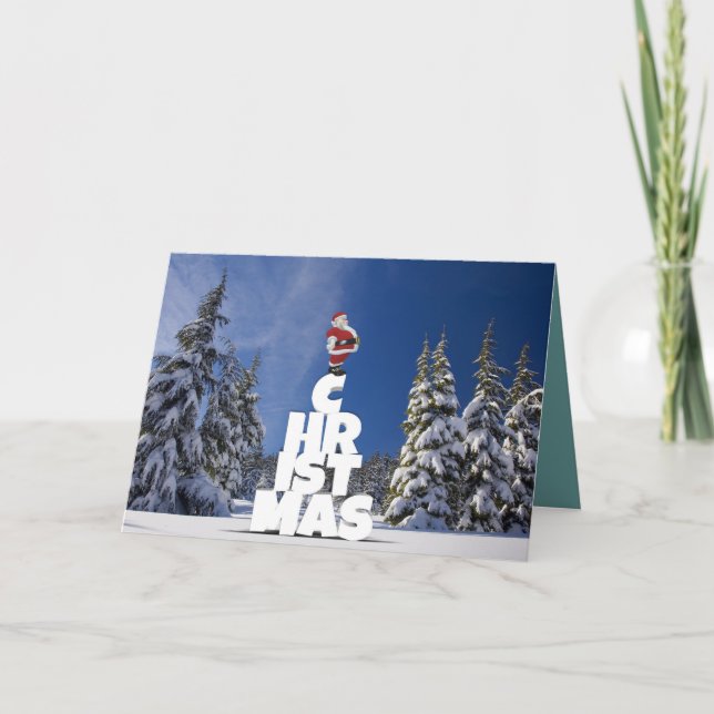 Tarjeta Paisaje invernal de Navidad (Anverso)