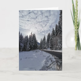 Tarjeta Paisaje invernal de nieve en Rumania