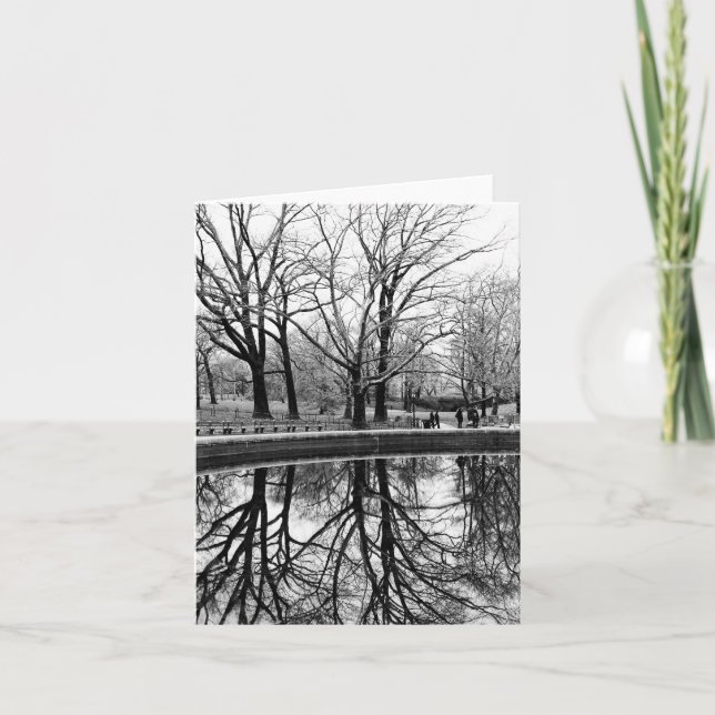 Tarjeta Paisaje magnífico del invierno en Central Park (Anverso)