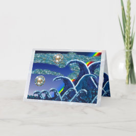 Tarjeta Paisaje marino de las ondas el | de la lentejuela
