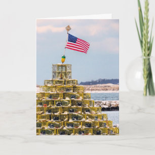 Tarjeta Paisaje marino del árbol de las trampas de langost