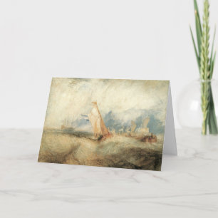 Tarjeta Paisaje marítimo de barco vintage por Joseph Turne