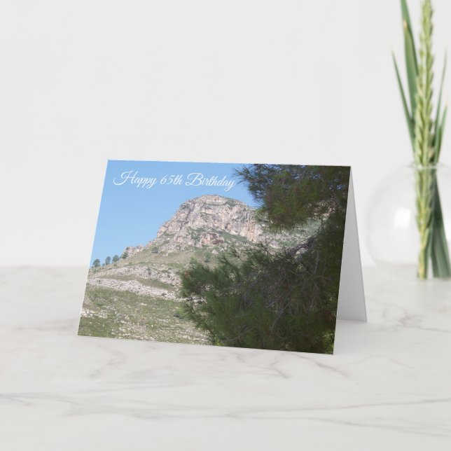 Tarjeta Paisaje montañoso personalizado 65º cumpleaños (Anverso)