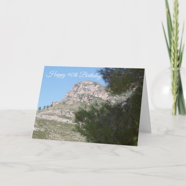 Tarjeta Paisaje montañoso personalizado 90 cumpleaños (Anverso)