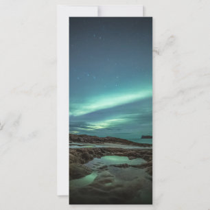 Tarjeta Paisaje nocturno de las luces del norte