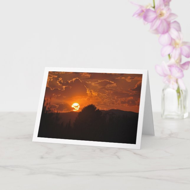 Tarjeta Paisaje nocturno del atardecer (Orquídea)