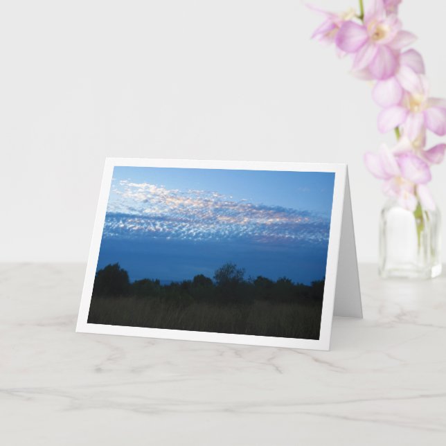 Tarjeta Paisaje nublado azul (Orquídea)