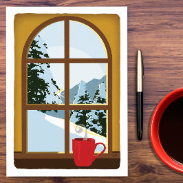 Tarjeta Paisaje Nuevo Invierno Sunrise Blank