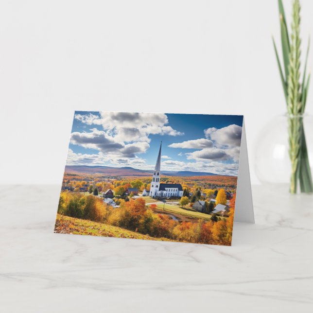 Tarjeta Paisaje otoñal de Nueva Inglaterra (Anverso)