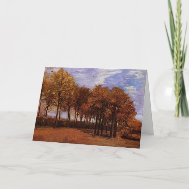 Tarjeta Paisaje otoñal por Vincent van Gogh (Anverso)