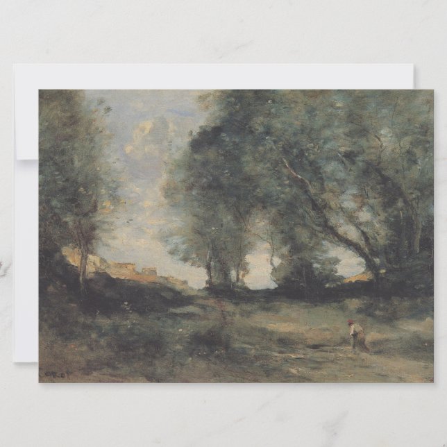 Tarjeta Paisaje (por Camille Corot) (Anverso)