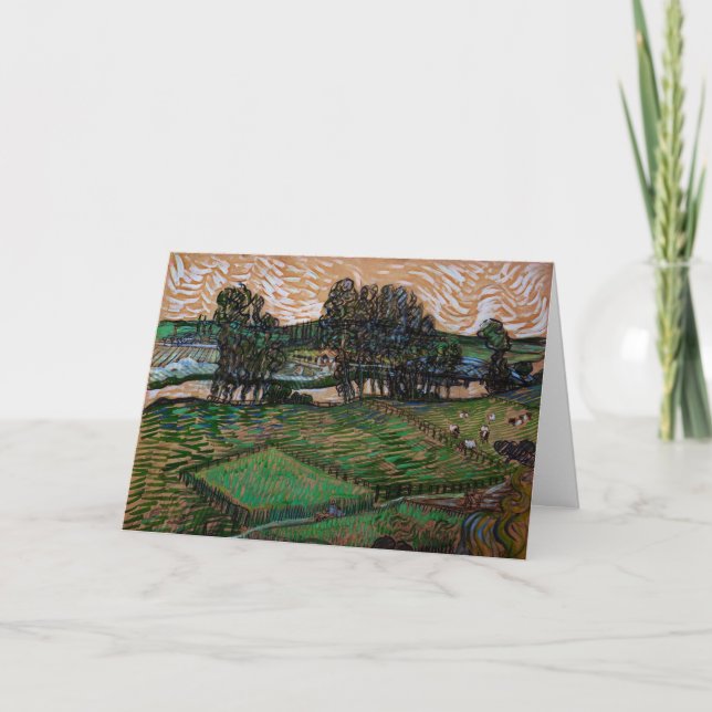 Tarjeta Paisaje, puente sobre Oise por Vincent van Gogh (Anverso)