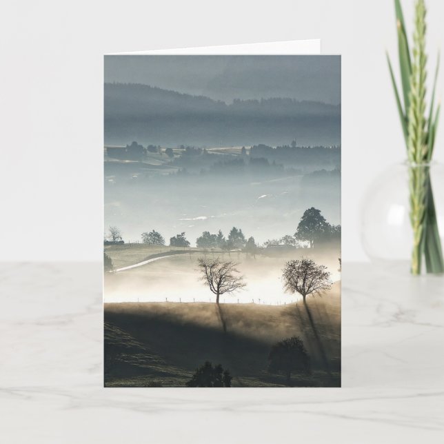 Tarjeta Paisaje rural de Suiza Misty (Anverso)