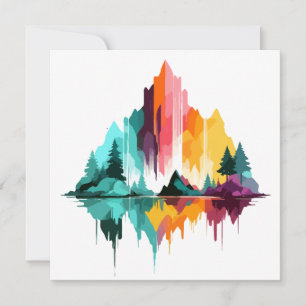 Tarjeta Paisaje Sereno Tranquilo Montañas Naturales Tranqu