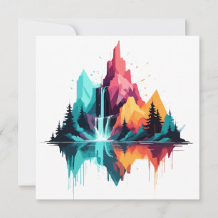 Tarjeta Paisaje Sereno Tranquilo Montañas Naturales Tranqu