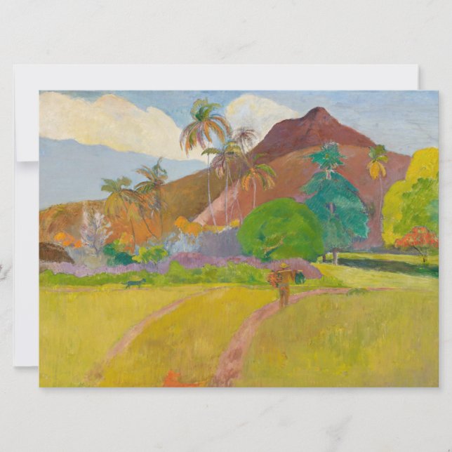 Tarjeta Paisaje tahitiano (por Paul Gaugin) (Anverso)