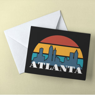 Tarjeta Paisaje urbano de Atlanta Georgia al atardecer vin