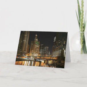 Tarjeta paisaje urbano de Chicago