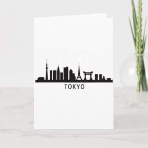 Tarjeta Paisaje urbano de Japón Viaje   Silueta del horizo