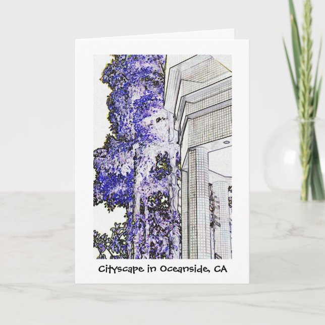 Tarjeta Paisaje urbano en la costa, CA (Anverso)