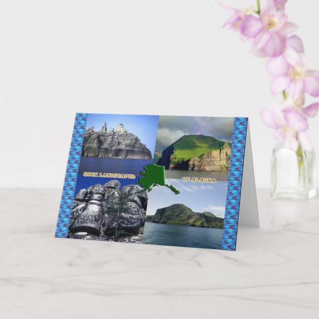 Tarjeta Paisajes rocosos Pareja de Aniversario del Collage (Orquídea)