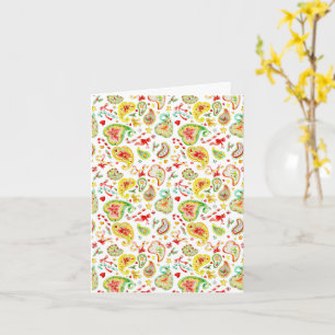 Tarjeta Paisley acuarela Navidad colorido personalizado