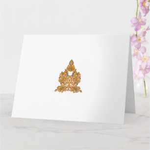 Tarjeta Paisley Floral Art ・ Naranja Boho Decoración